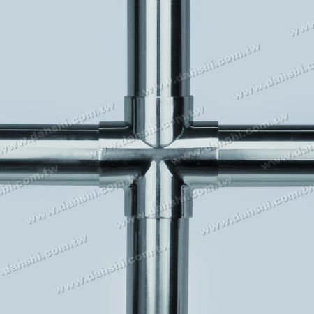 Conector externo de tubo redondo de acero inoxidable de 4 vías - Conector externo de tubo redondo de acero inoxidable de 4 vías