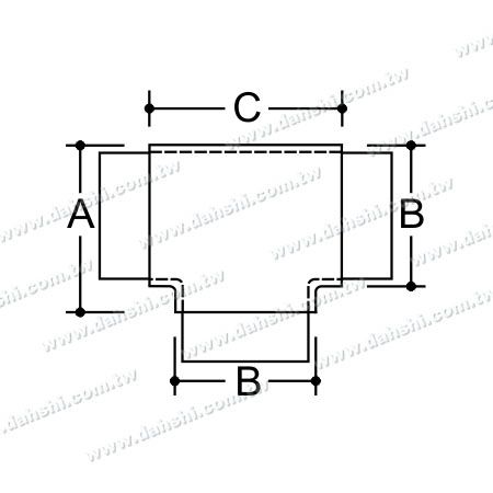 Dimension：Stainless Steel Round Tube Internal T Connector