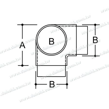 Abmessung: Edelstahl-Rundrohr interner 90-Grad-T-Verbinder