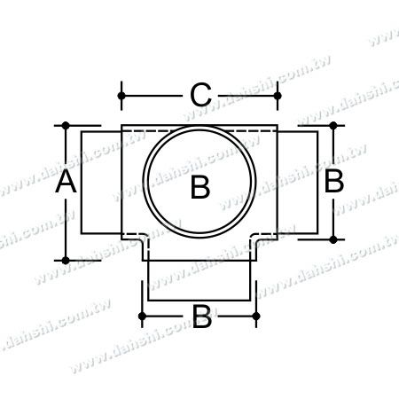 Размер: Внутренний 90-градусный Т-коннектор из нержавеющей стали для круглой трубы с 4 выходами