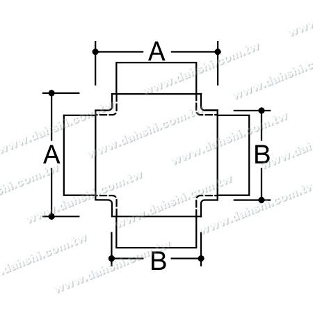 Dimensione: Connettore interno a croce per tubo rotondo in acciaio inossidabile a 4 vie