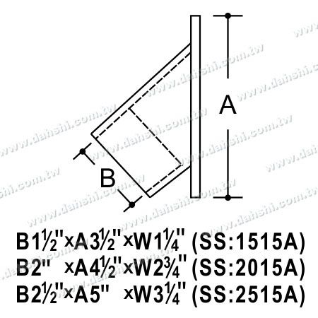 ابعاد: پایه زاویه ای استیل ضد زنگ با شکل بیضوی ثابت 122°~138° و پلاک پایه