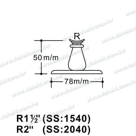 Abmessung: Schraube Sichtbare Halterung - Balkon- oder Innendekoration Balustrade Obere Halterung