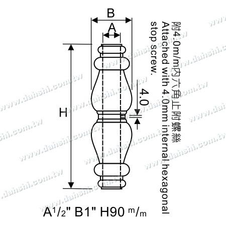 Dimensione: Tubo Rotondo Accessorio Corto per Tubo Decorativo (SS:324) da 12mm