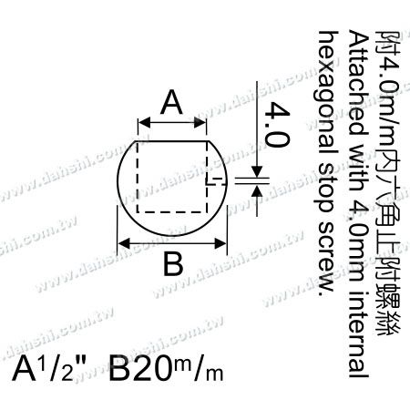 Abmessung: Edelstahl-Rundrohr/Stab Kugelförmige Endkappe