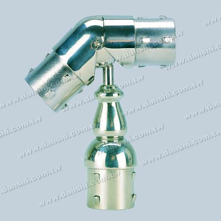 S.S. Round Tube Handrail Perp. Post Adj. Conn. Support - Stainless Steel Round Tube Handrail Perpendicular Post Adjustable Connector Support
