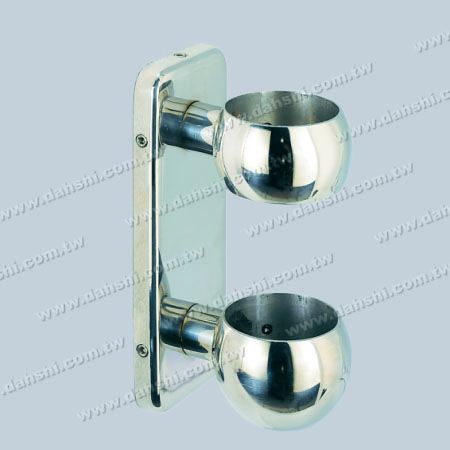 不锈钢圆管楼梯外墙壁长方形固定座- 圈圈套外 - 不锈钢圆管楼梯外墙壁固定座- 圈圈套外式