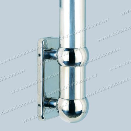 S.S. Bracket Base Rectangle Back with Cover - Stainless Steel Round Tube Handrail Bracket Rectangle Back with Cover - Ball Type External