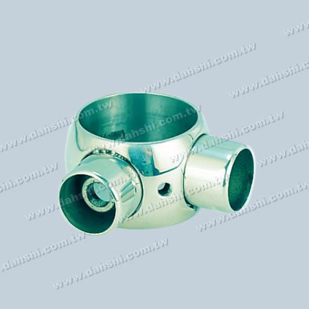 不锈钢圆管横杆与立柱接头- 90度两个出口 - 不锈钢圆管横杆与立柱接头- 90度两个出口