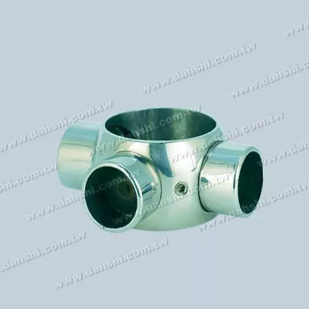 不锈钢圆管横杆与立柱接头- 90度三个出口 - 不锈钢圆管横杆与立柱接头- 90度三个出口