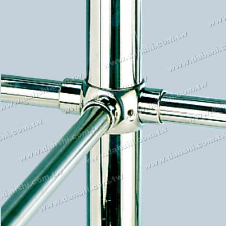 不銹鋼圓管橫杆與立柱接頭 - 90度三個出口 - 不銹鋼圓管橫杆與立柱接頭 - 90度三個出口