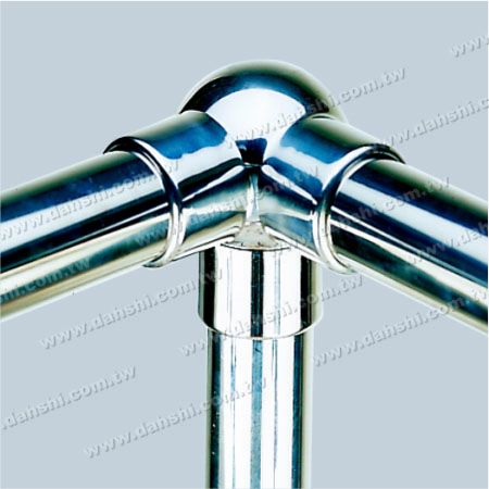 Stainless Steel Round Tube External T Connector Ball Angle Adjustable