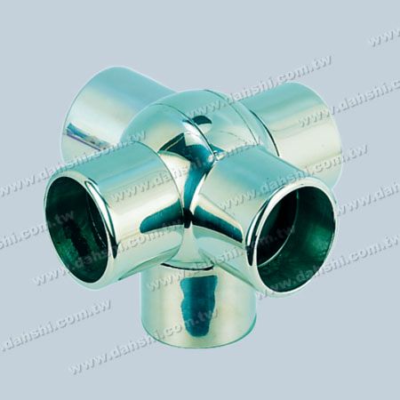S.S. Round Tube External Ball Conn. 5 Way Out Angle Adj. - Stainless Steel Round Tube External Ball Connector 5 Way Out Angle Adjustable