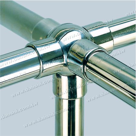S.S. Round Tube External Ball Conn. 5 Way Out Angle Adj. - Stainless Steel Round Tube External Ball Connector 5 Way Out Angle Adjustable