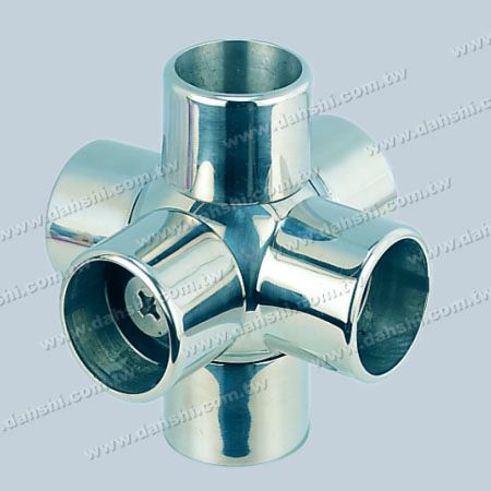 S.S. Round Tube External Ball Conn. 6 Way Out Angle Adj. - Stainless Steel Round Tube External Ball Connector 5 Way Out Angle Adjustable