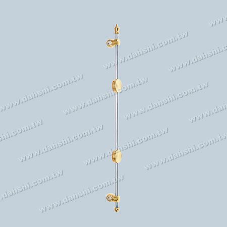 双个镀钛金色同心圆装饰配件装饰于12mm圆管