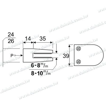 Размер: Нержавеющая сталь зажим для стекла D-образной формы - не нужно сверлить отверстие в стекле