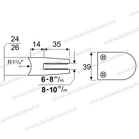 Размер: Нержавеющая сталь зажим для стекла D-образной формы - не нужно сверлить отверстие в стекле