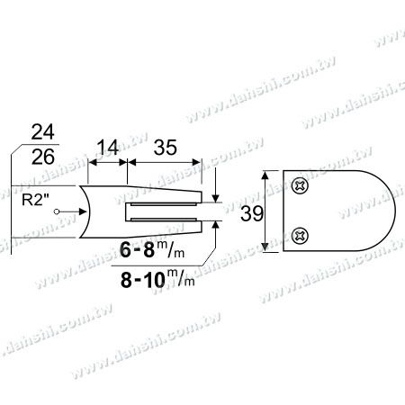 Размер: Нержавеющая сталь зажим для стекла D-образной формы - не нужно сверлить отверстие в стекле
