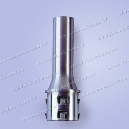 不銹鋼圓管扶手與立柱上端縮小下插內平型接頭 - 出口冲齒 - 免焊接 / 可用膠固定