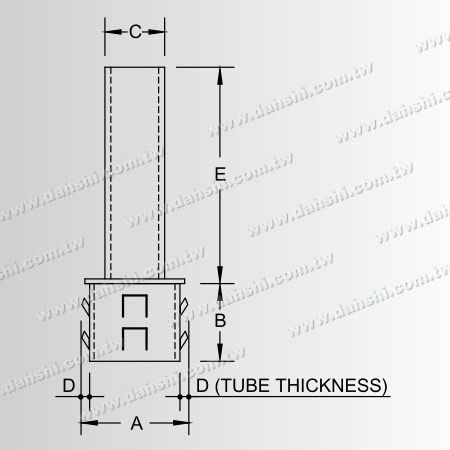 Dimension:Stainless Steel Round Tube Handrail Perpendicular Post Connector Reducer Flat - Exit spring design- welding free/ glue applicable