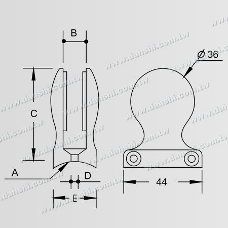 الأبعاد: مشبك زجاج من الفولاذ المقاوم للصدأ بشكل قطرة - لا حاجة لثقب الزجاج