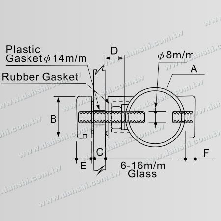Dimension:Stainless Steel Glass Clamp 3 Pieces Set - Need to Drill Hole on Glass