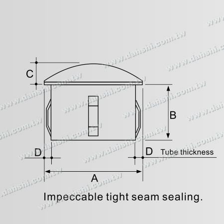 尺寸图：不锈钢专利弹片快速封口- 适用于各种圆管的管厚