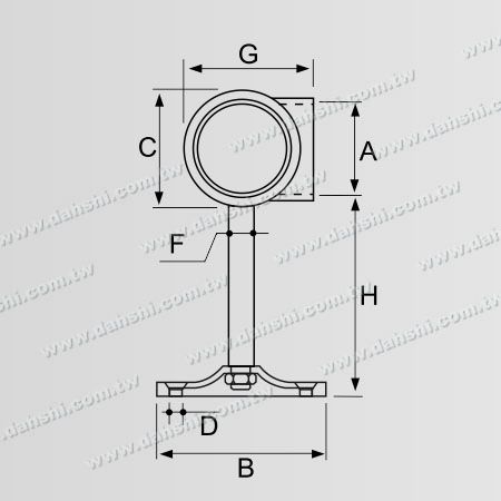 Maße: Schraube freiliegende Halterung - Balkon- oder Innenraumdekoration Balustrade-Inneneckhalterung