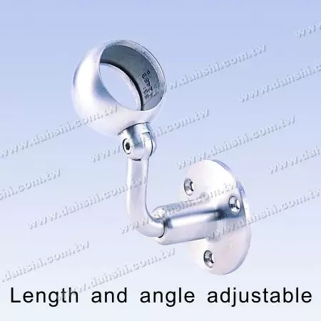 Internal Round Tube Handrail Wall Bracket Adj. Length - Screw Exposed Bracket - Internal Round Tube Handrail Wall Bracket Adjustable Length between Wall and Handrail - Angle Adjustable