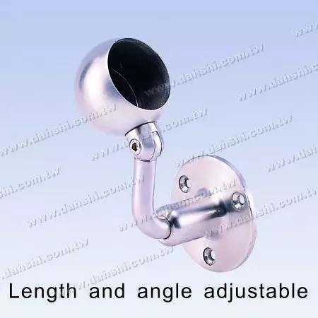 Internal Round Tube Handrail Two Side Wall Bracket Adj. Length - Screw Exposed Bracket - Internal Round Tube Handrail Two Side Wall Bracket Adjustable Length between Wall and Handrail - Angle Adjustable