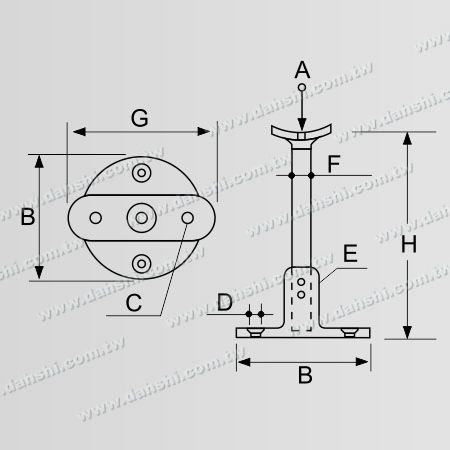 Abmessung: Schraube sichtbarer Halter - Balkon- oder Innendekoration Brüstungshöhenhalterung Einstellbare Höhe