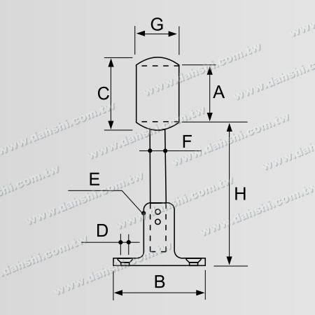 Abmessung: Schraubenausgesetzte Halterung - Balkon- oder Innendekoration Balustrade Innenhalterung Höhenverstellbar