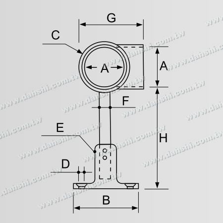 Dimensione: Staffa a vite esposta - Staffa d'angolo interna per balcone o decorazione interna regolabile in altezza per balaustra