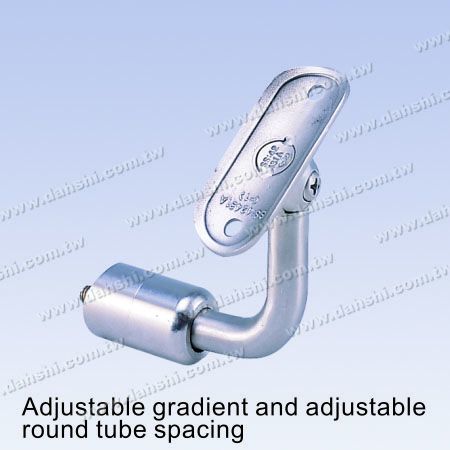 S.S. Round Tube Handrail Wall Bracket Adj. Length - Stainless Steel Round Tube Handrail Wall Bracket Adjustable Length between Wall and Handrail - Angle Adjustable
