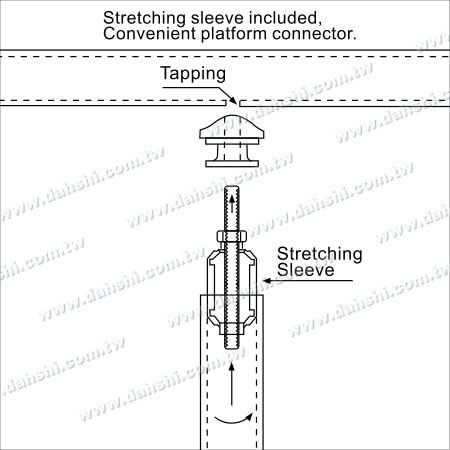 Ag cur Diaigram: Ag bualadh an lámhchúl cothrom, sreangáil boltáin cúlaithe dhúbailte agus an lámhchúl le boltáin, cuir an leathnú i gceart chun friocht a dhéanamh le balla an tuibe, cuir an tuibe timpeall agus cinntigh go bhfuil an friocht go leor teann, ansin chun boltán cúlaithe agus an phost a dheisiú.