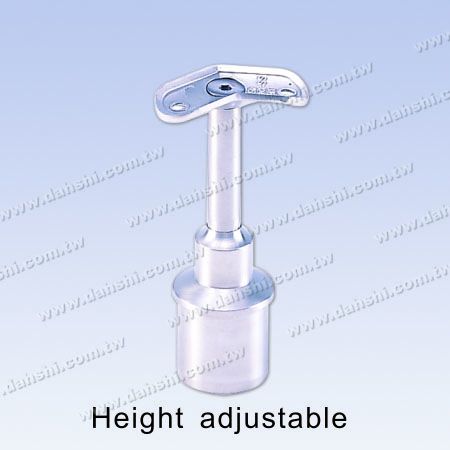 S.S. Round Tube Perp. Post 45° Conn. Reducer Flat Height Adj. - Stainless Steel Round Tube Handrail Perpendicular Post Connector 45deg Reducer Flat Height Adjustable