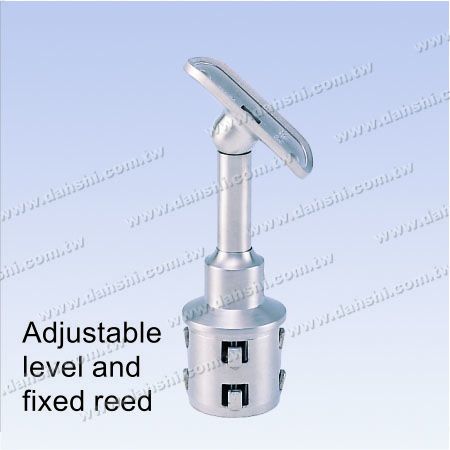 Stainless Steel Round Tube Handrail Perpendicular Post Connector Support Radiused Height Adjustable - Exit spring design- welding free/ glue applicable