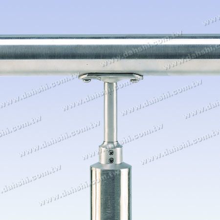 S.S. Round Tube Perp. Post Conn. Reducer Flat Height Adj. - Stainless Steel Round Tube Handrail Perpendicular Post Connector Reducer Flat Height Adjustable