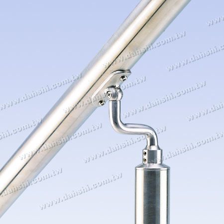 S.S. Round Tube Perp. Post Conn. S Stem Height Adj. - Stainless Steel Round Tube Handrail Perpendicular Post Connector S Stem Reducer Flat Height Adjustable