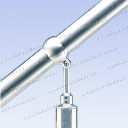 Conector ajustável de poste perpendicular para tubo redondo de aço inoxidável com anel ajustável em altura - Conector ajustável de poste perpendicular para corrimão de tubo redondo de aço inoxidável com anel ajustável em altura