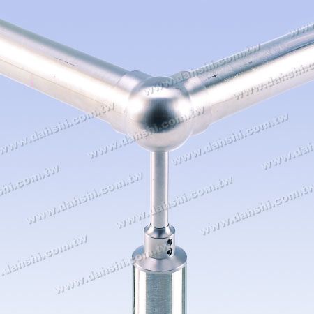 不銹鋼圓管扶手與立柱平台套管式90度接頭 - 高度可微調 - 不銹鋼圓管扶手與立柱平台套管式90度接頭 - 高度可微調