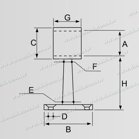 Dimenzija: Izpostavljen nosilec vijaka - Balkon ali notranja dekoracija ograje notranji nosilec - Obroč in trapezoidna palica