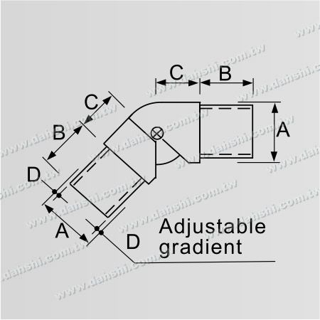 Dimension:Stainless Steel Round Tube Internal Elbow Angle Adjustable