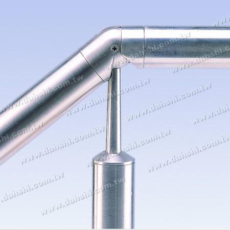 S.S. Round Tube Perp. Post Adj. Conn. Support Pipe Type - Stainless Steel Round Tube Handrail Perpendicular Post Adjustable Connector Support Pipe Type External Fit