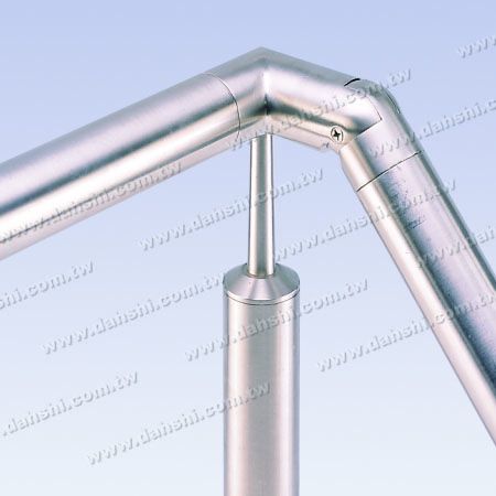 S.S. Round Tube Perp. Post Adj. Conn. Support Pipe Type Left - Stainless Steel Round Tube Handrail Perpendicular Post Adjustable Connector Support Pipe Type External Fit Left Hand Side