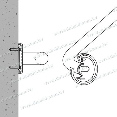 Placa base de tubo redondo de acero inoxidable con cubierta - Placa base redonda de tubo de acero inoxidable con cubierta - Tornillo invisible - Diagrama Placa base de tubo redondo de acero inoxidable con cubierta - Placa base redonda de tubo de acero inoxidable con cubierta - Tornillo invisible - Diagrama