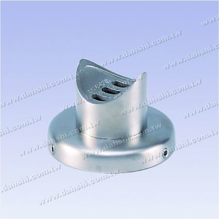 Stainless Steel Round Tube Handrail Support with Cover - Screw Invisible - Satin Finish