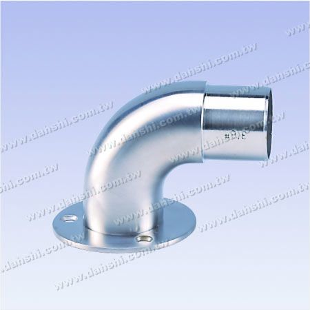 Stainless Steel Round Tube Handrail Support 90degree Elbow - Screw Expose - Satin Finish