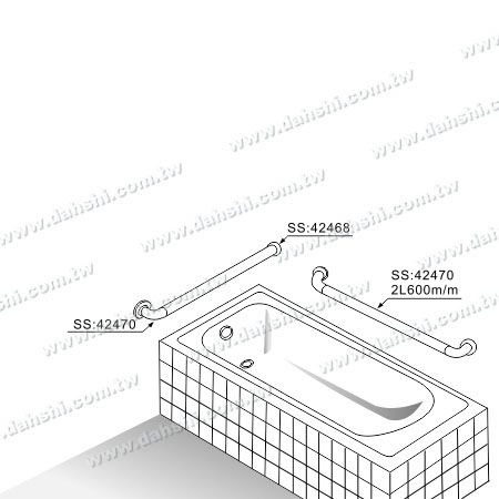 浴室内的浴缸安全扶手